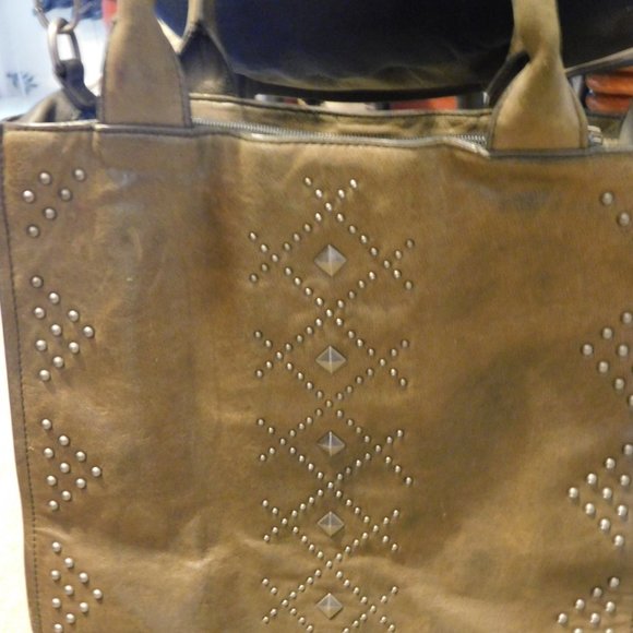 Lucky Brand Dark Gray with Studs Crossbody Bag RARE - Picture 2 of 4